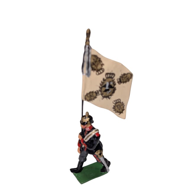Victorian Vintage "Standard Bearer of the 2nd Prussian Foot Guards" Model Soldier For Sale - Image 3 of 7