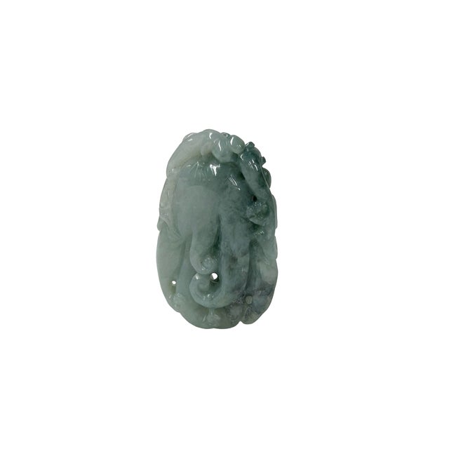 Natural Jade Stone Carved Buddha Hand Display Pendant Art For Sale - Image 4 of 8