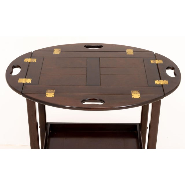Bombay Company Mahogany Rolling Tea Trolley For Sale In New York - Image 6 of 11