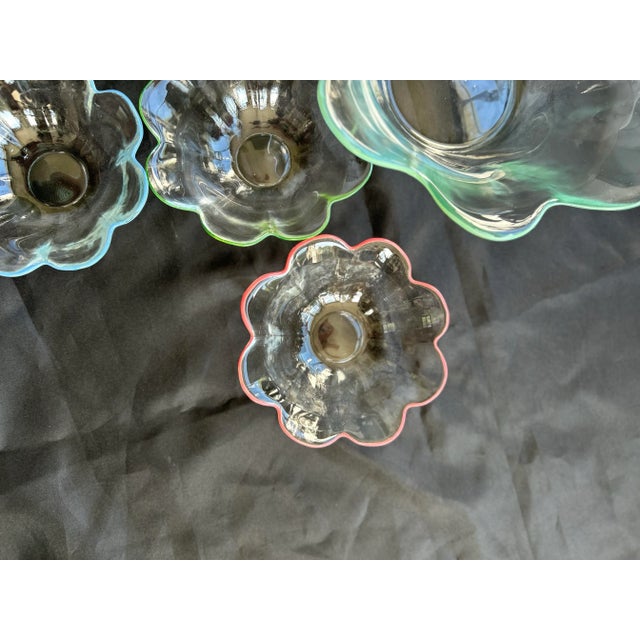 1990s Vintage Modern Art Glass Fruit Bowls- Set of 5 For Sale - Image 5 of 7