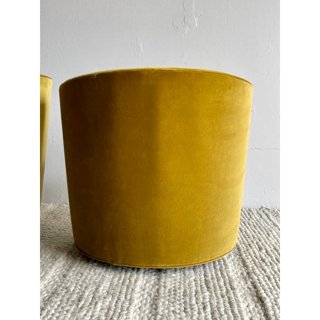 Room & Board Room & Board Mid-Century Modern Velvet Swivel Chairs - Set of 2 For Sale - Image 4 of 9