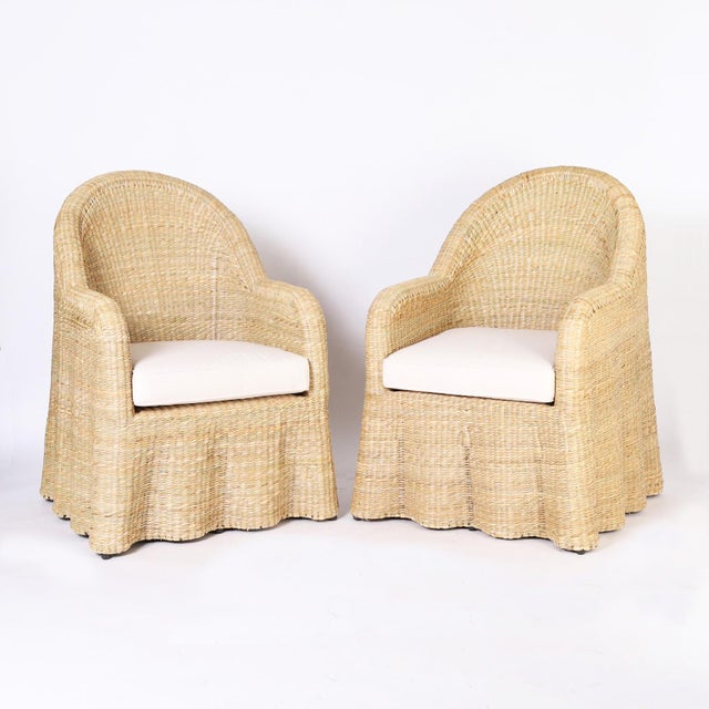 Tan Ghost Drapery Armchair For Sale - Image 8 of 9