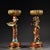 Pair Vintage Gilt Brass Cloisonné Dragon Phoenix Candlesticks, Lotus Top Candle Holders For Sale In Los Angeles - Image 6 of 10