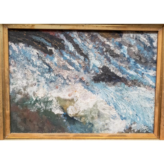 Abstract 19th Century Abstract Impressionist Painting Study of Waves For Sale - Image 3 of 10