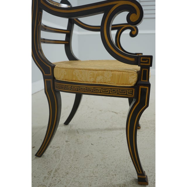 Quality Regency Style Black & Gold Finish Chair For Sale - Image 12 of 18