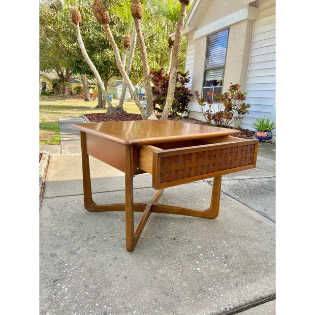 Vintage Lane Perception Side Table with Basketweave Drawerfront For Sale In Tampa - Image 6 of 12