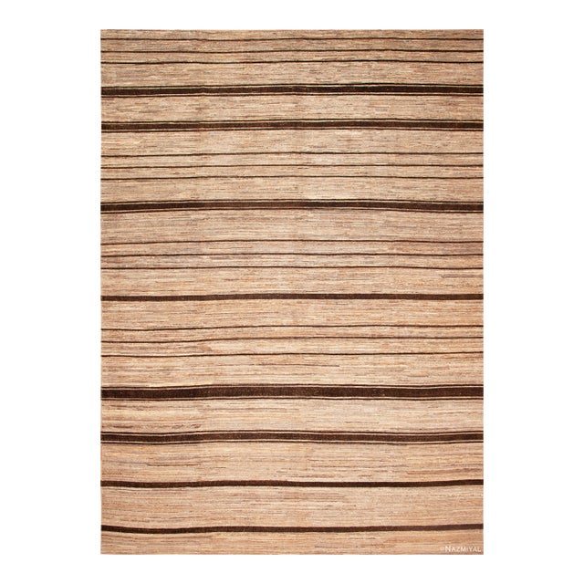 Nazmiyal Collection Modern Geometric Stripe Rug For Sale