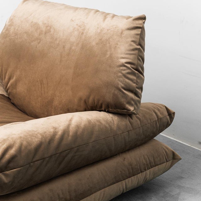 Brown Vintage Lounge Chairs in Brown Velvet, 1970s, Set of 2 For Sale - Image 8 of 10