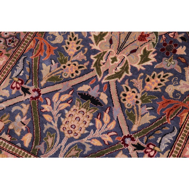 Shabby Chic Pak-Persian Blue/Red Wool Rug - 2'6'' X 4'2'' For Sale - Image 4 of 9