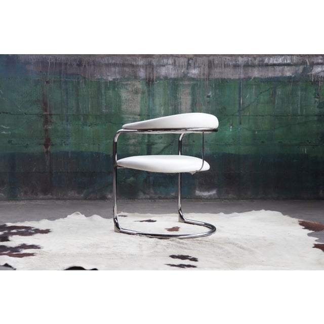 Metal Vintage Anton Lorenz for Thonet "Ss33" Armchair in White + Chrome For Sale - Image 7 of 15