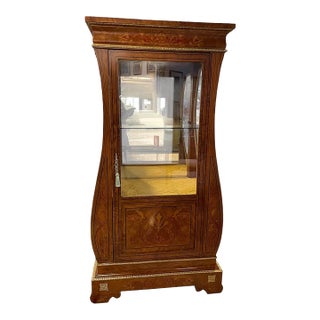 Share Italian Antique Style Mahogany Display Cabinet. For Sale