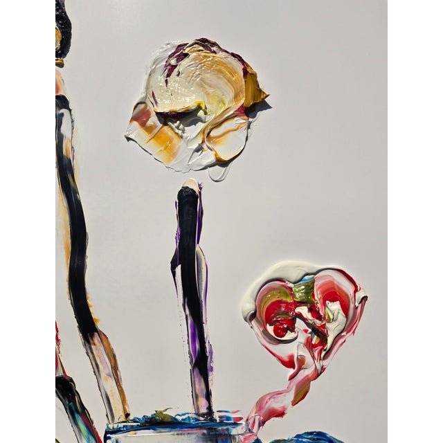 Contemporary Still Life Vase With Flowers | Abstract Figurative | Diane Grant For Sale - Image 4 of 9
