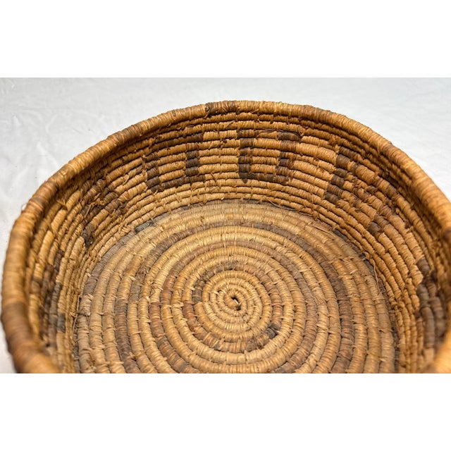 Antique 1800's Native American Comanche Eka Muda Hand Woven Wicker Basket Indian For Sale - Image 9 of 12