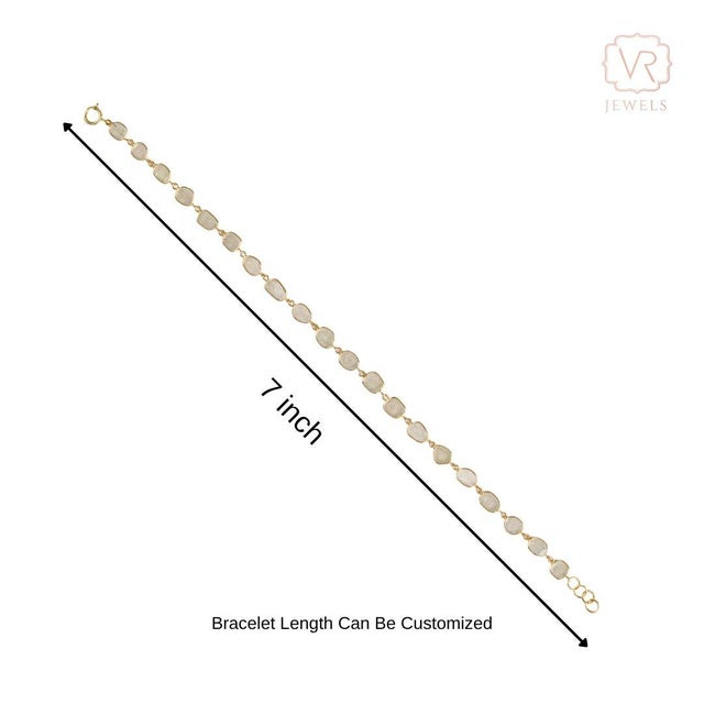 Natural Uncut Diamond Bezel Set Station Bracelet, 1.68 Carat in 18k Gold For Sale - Image 12 of 17