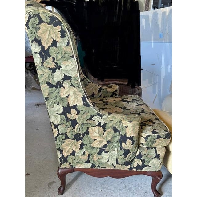 Mid 20th Century Mid Century Wing Back Chair With Pretty Scrolled Arms For Sale - Image 5 of 8