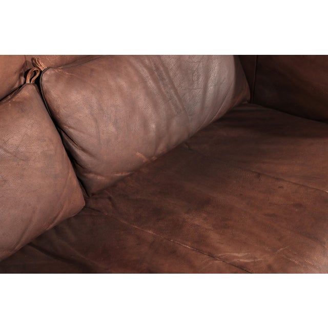 Patinated Leather Sofa by Gerard Van Den Berg for Montis, Netherlands, 1970s For Sale - Image 12 of 15