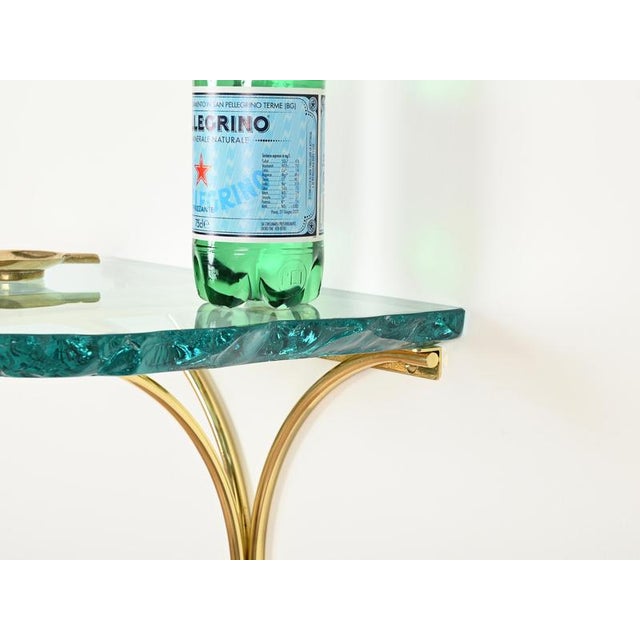 1960s Nightstands in Turquoise Glass by Max Ingrand for Fontana Arte, Italy, 1960s, Set of 2 For Sale - Image 5 of 18