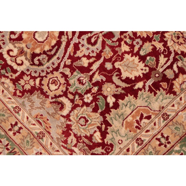 Shabby Chic Shabby Chic 1990's Pak-Persian Red/Green Wool Rug - 6'2'' X 8'11'' For Sale - Image 3 of 9