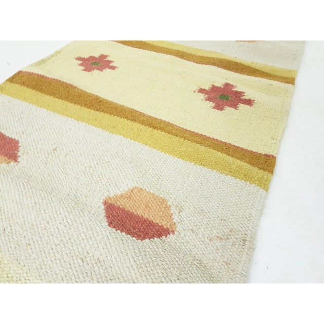 Vintage Indian Woolen Rug For Sale - Image 3 of 5