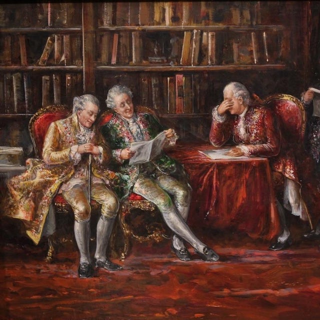 Italian Artist, Interior Scene, 1941, Oil on Panel, Framed For Sale - Image 7 of 17