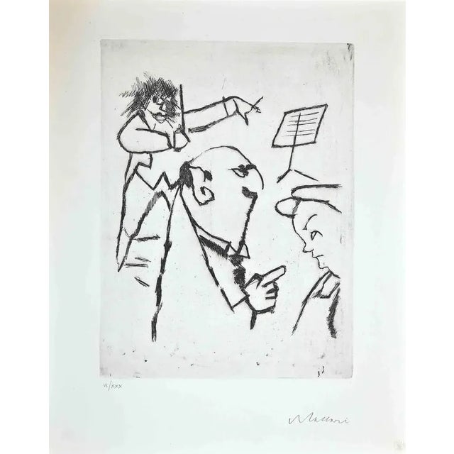 At the concert is an original modern artwork realized in 1970s by the Italian artist Mino Maccari (Siena, 1898 - Rome,...