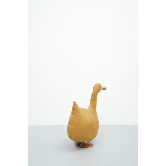 Stuffed Duck with Wooden Beak and Glass Eyes, 1960s For Sale - Image 5 of 13