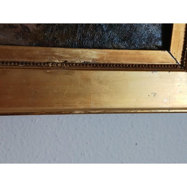 Paint 19th C. European Landscape Oil Painting With Sheep Herd and Shepherd, Luminous For Sale - Image 7 of 14