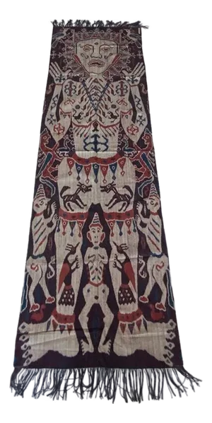 Antique Sumba Hinggi Hip Cloth with a Suede Border