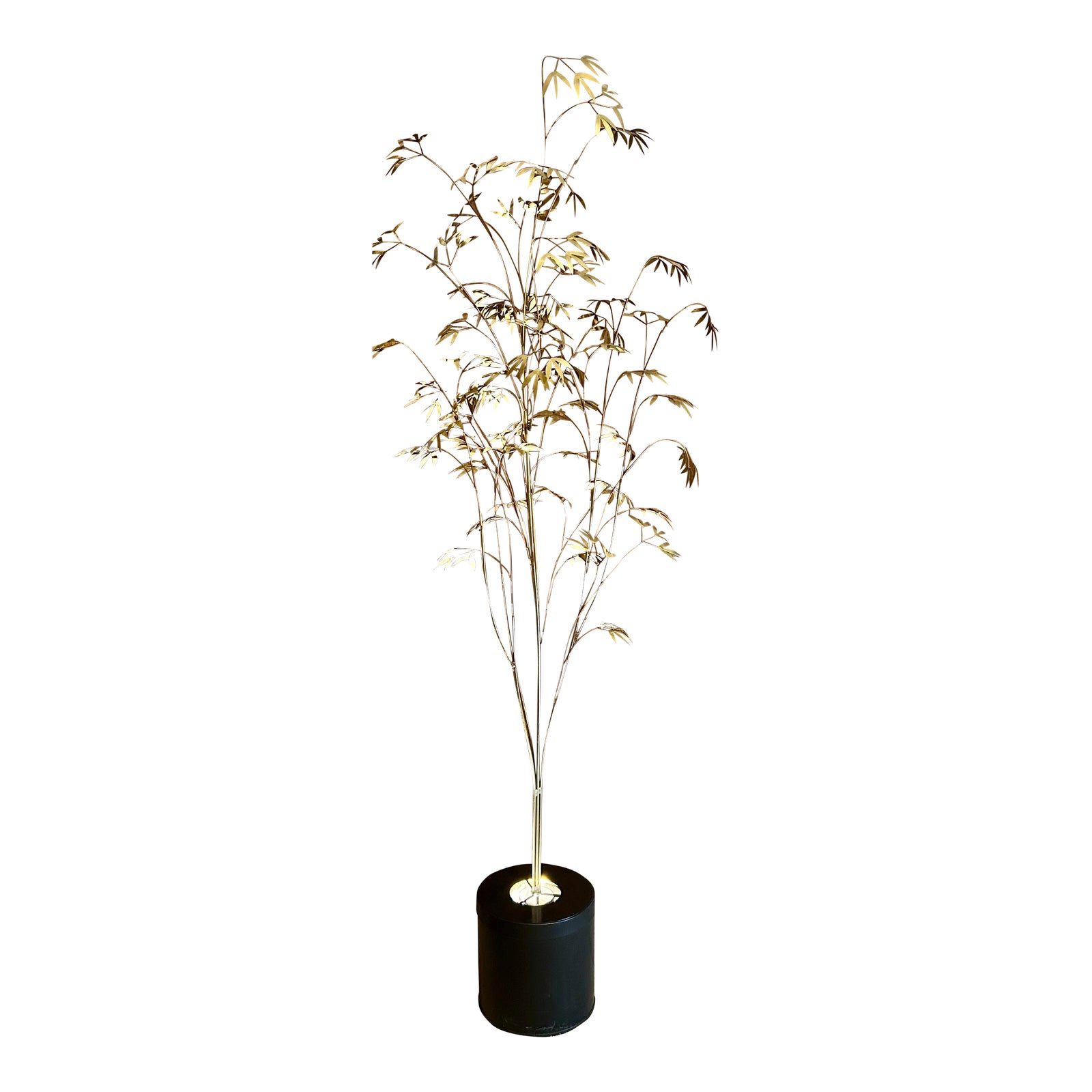 Copper and Brass, Curtis Jere Designed, Uplit-Lighting, Bamboo Tree ...
