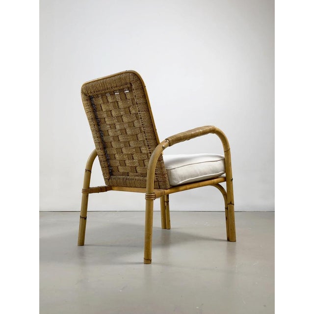 Set of Bamboo and Wicker Armchairs by Adrien Audoux & Frida Minet, France, 1950s For Sale - Image 6 of 14