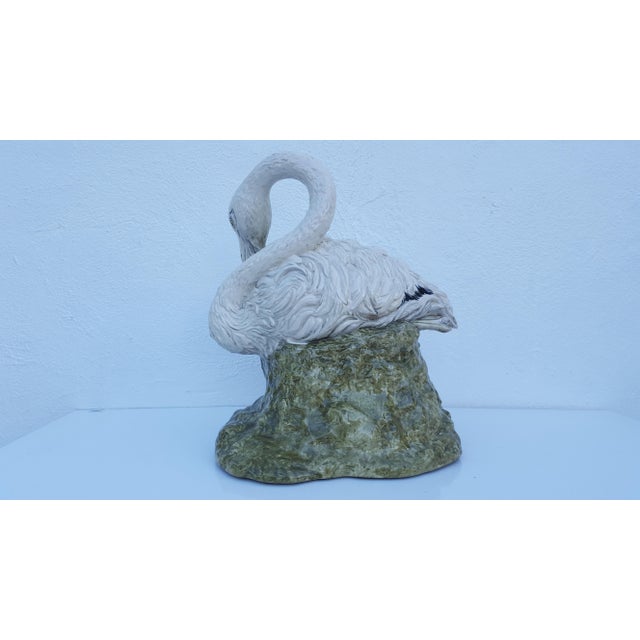 1975 Signed "The Townsends " Ceramic Glaze Flamingo Sculpture Chairish