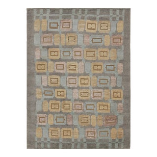 Rug & Kilim’s “High” Scandinavian Style Rug in Gray With Geometric Patterns For Sale