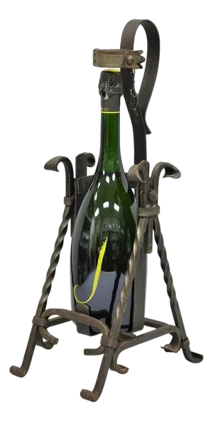 Antique German Arts & Crafts Wrought Iron Asbach Uralt 3 L Brandy Pourer Server