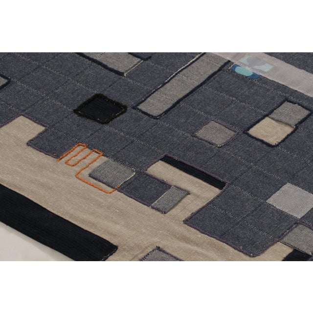 Late 20th Century Rug & Kilim’s Contemporary Square Tapestry With Geometric Layout in Neutral Tones For Sale - Image 5 of 10