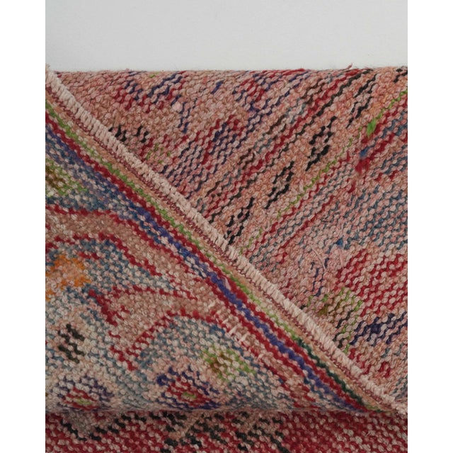 1970s Vintage Handmade Wool Cotton Red Area Rug For Sale - Image 10 of 12