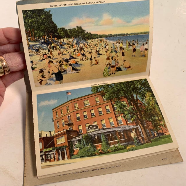 1940s Curt Teich Plattsburg n.y. Postcard Packet With Envelope For Sale - Image 4 of 11