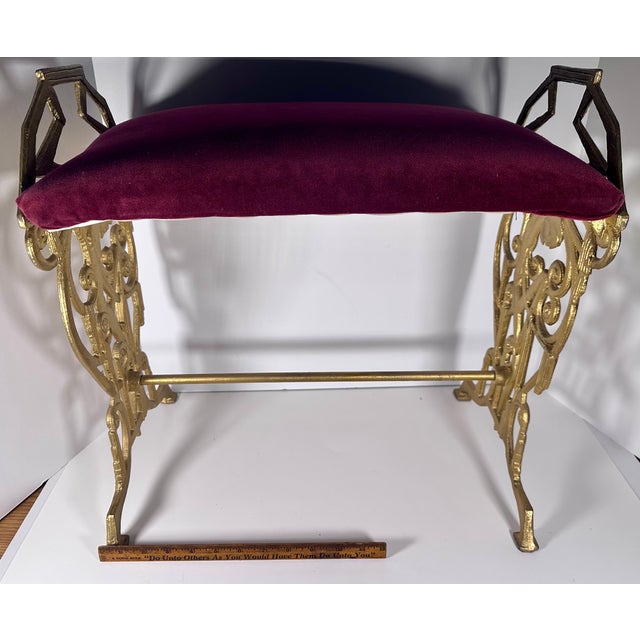 Art Deco Cast Iron Harlequin Figure Vanity Window Bench c.1920s For Sale - Image 13 of 16