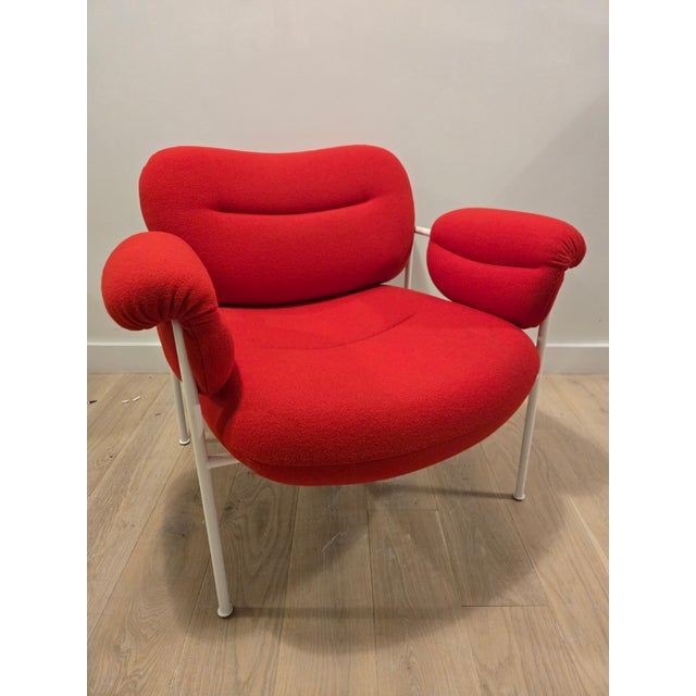 Red Fogia Bollo Armchair in Red Fabric For Sale - Image 8 of 8