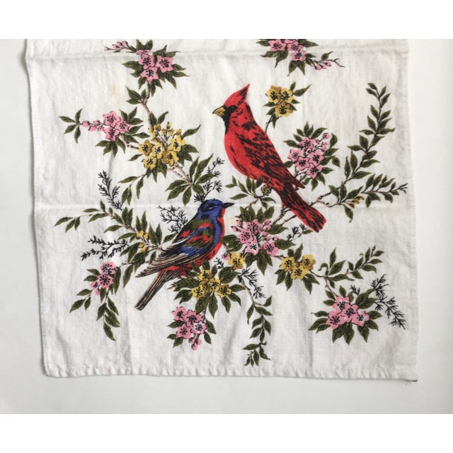 Mid 20th Century Mid 20th Century Songbird Linen Tea Towel For Sale - Image 5 of 8
