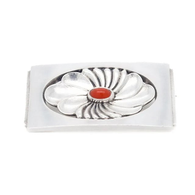 Vintage Georg Jensen Sterling Silver & Carnelian Brooch No. 269 For Sale - Image 10 of 12