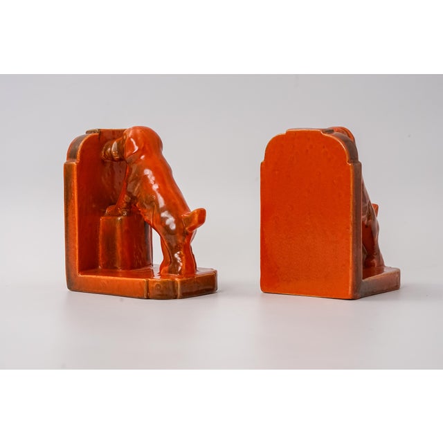 1930s Art Deco Ceramic Dachshund Bookends by Eckhardt & Engler, 1935, Set of 2 For Sale - Image 5 of 8