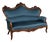 Italian Louis XVI Style Wood and Blue Striped Fabric Sofa, 1930s For Sale