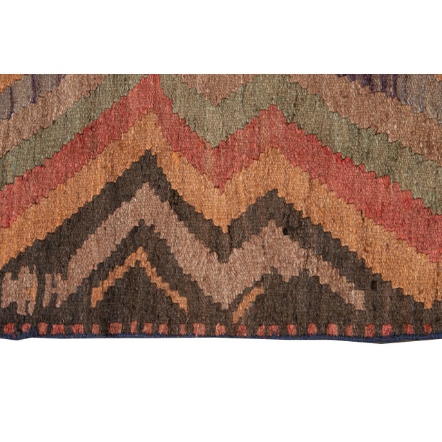 Tan Mid-20th Century Vintage Kilim Runner Rug 4' 5" X 9' 4'' For Sale - Image 8 of 13