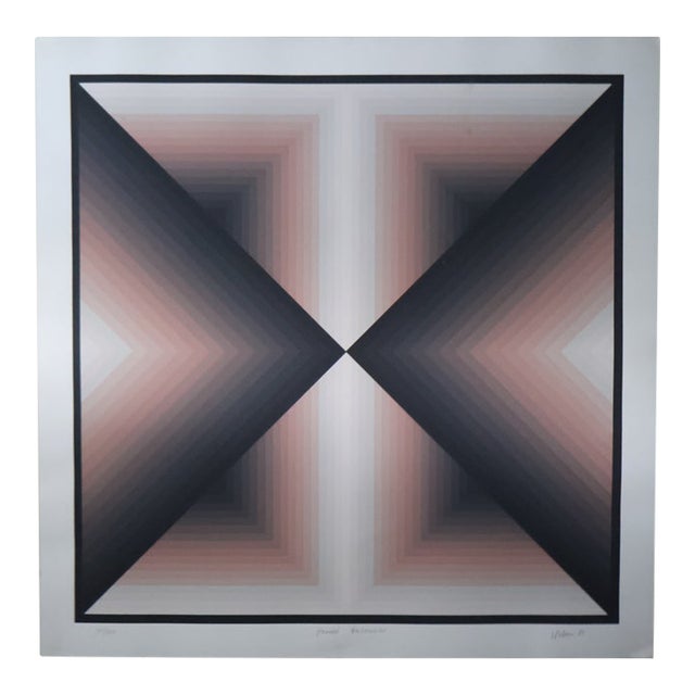 Jurgen Peters “Pointed Encounter” Op Art Screenprint, Signed & Numbered, 1980 For Sale