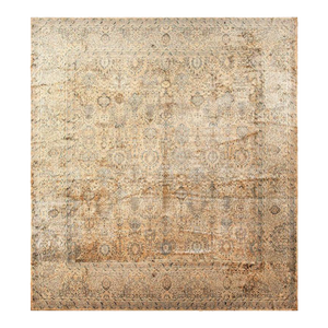 Impressive Beige Background Color With Fine Floral Design Antique Persian Kerman Rug