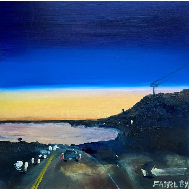 Contemporary Night Glow, Original Miniature Oil Painting by Jessica Fairley For Sale - Image 3 of 5