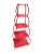 Vintage Chinese red pagoda-style metal etagere with detachable shelves.This piece features a distinct romantic silhouette...