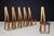 Sculptural Elm and Black Leather Dining Chairs, France, 1970s, Set of 6 For Sale - Image 16 of 17