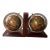 Vintage Italian Mid-Century Globe Book Ends Traditional Victorian Edwardian Old World Walnut For Sale
