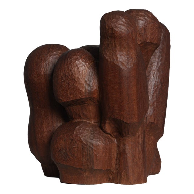 Abstract Carved Wood Sculpture, 1980s, Wood For Sale